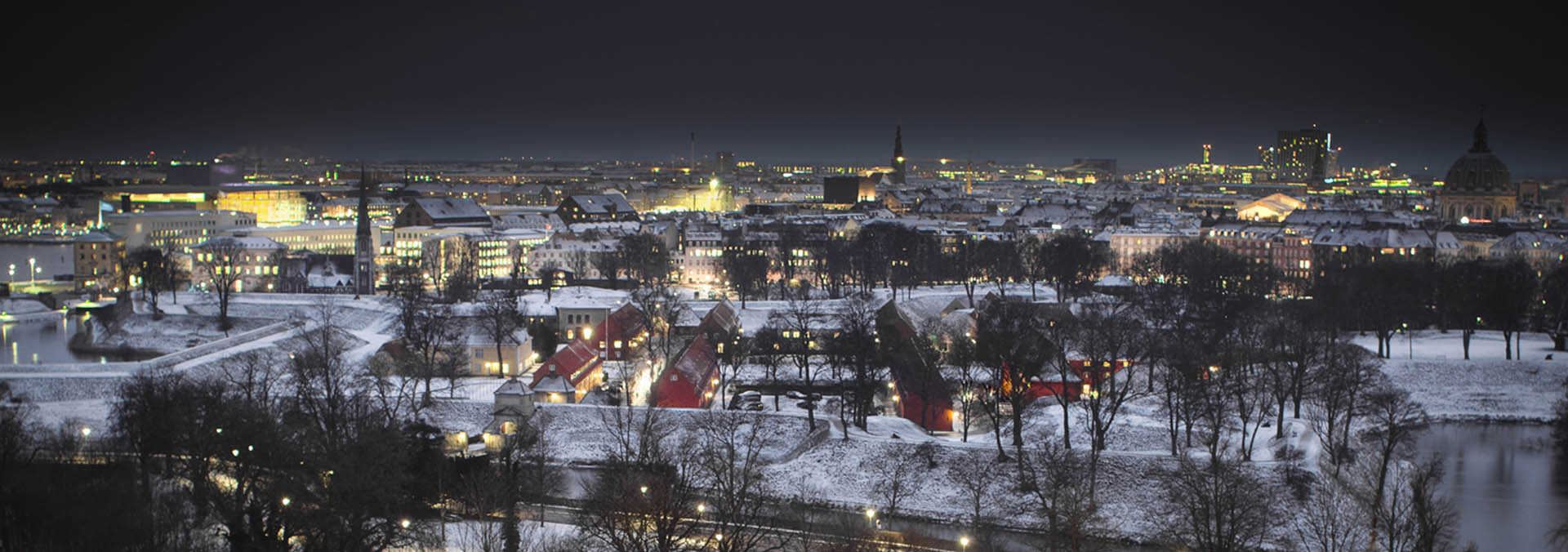 Udsigt over Kastellet København om vinteren