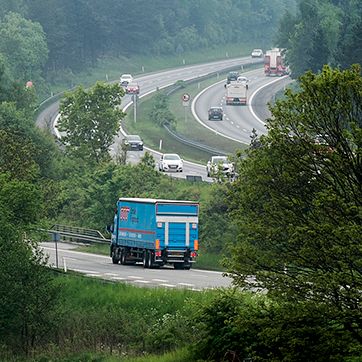 Lastbil og trafik på motorvej. FOTO: Dalhoff Casper/Ritzau Scanpix